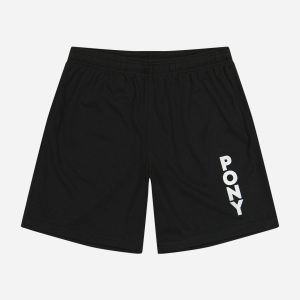 BLACK WORDMARK MESH SHORT